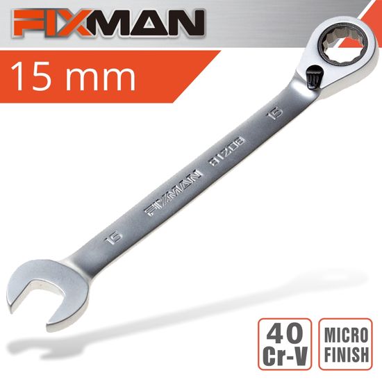 FIXMAN Reversible Combination Ratcheting Wrench 15mm